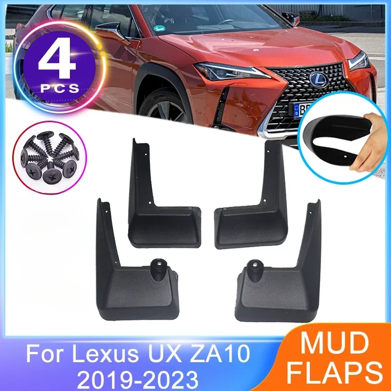 4PCS Car Mudguards For Lexus UX 200 250h 260h 300e ZA10 2019~2023 Front Rear MudFlaps Fender Wheel Protector Flaps Anti-splash