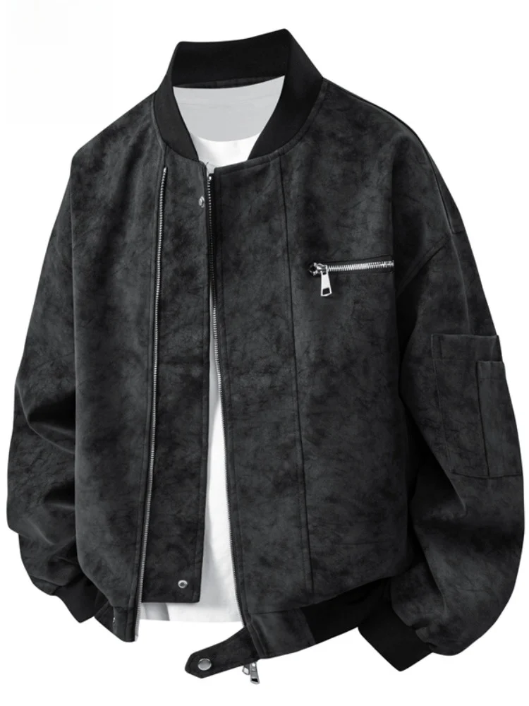 

Paul Мужская весенне-осенняя джинсовая рабочая одежда, модная брендовая кожаная износостойкая верхняя одежда с воротником-стойкой в американском стиле ретро