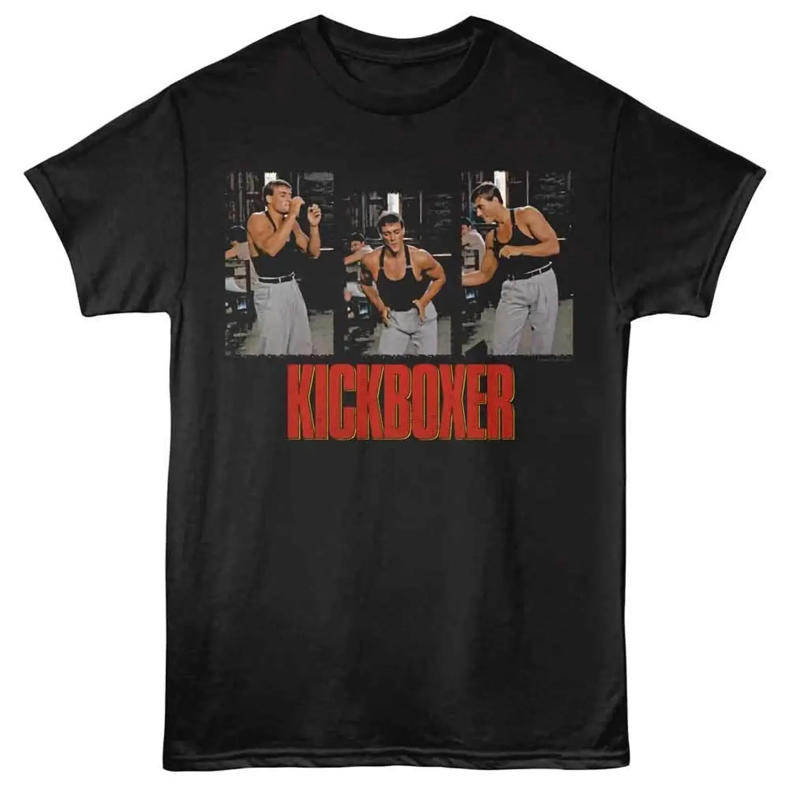 Kickboxer Dance Front Print Men's  T Shirt Black vintage Washed Versatile Unisex Stretched graphic Casual Soft Slightly