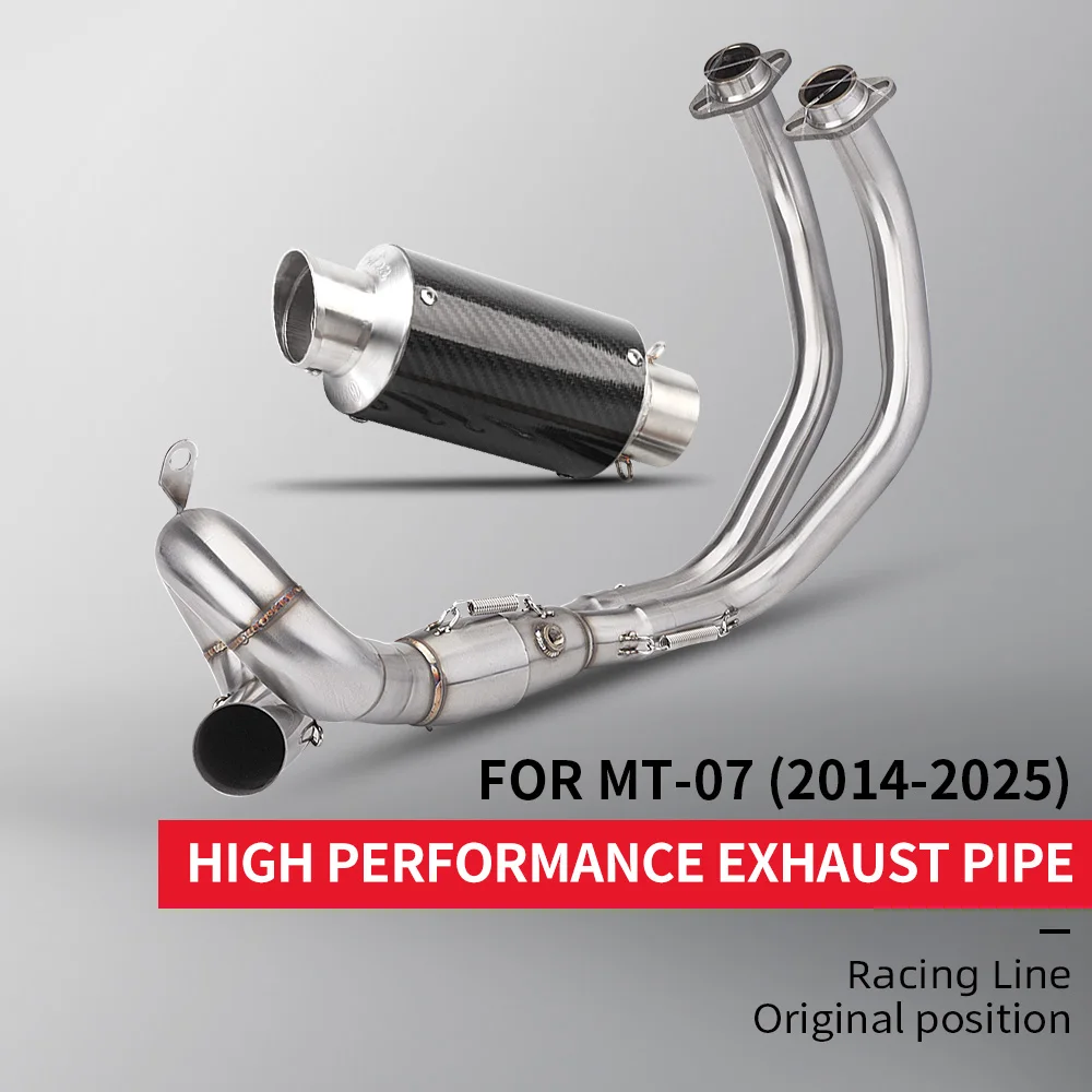 

Full Motorcycle Exhaust System for MT07 FZ07 XSR700 2014-2025 Escape Manifold with DB Killer Performance
