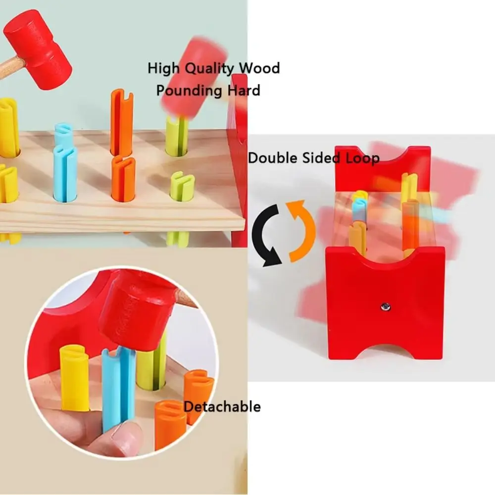 

Игровой набор для развития сенсорики: молоток и гвоздики для отбивания, развивающая игра для малышей, координация рук и глаз