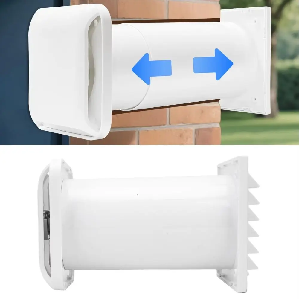 Adjustable Length Wall Vent Kit Rainproof Louvers Easy Install Exhaust Intake Set Through-Wall Design Air Filters