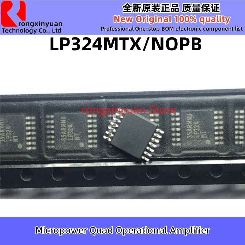 5 unids/lote LP324MTX/NOPB TSSOP-14 LP324MTX LP324MT/NOPB LP324MT LP324 micropotencia Quad amplificador operacional 100% nuevo Original