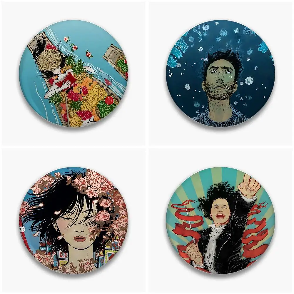 Japan Y-Yuko S-Shimizu Art Badges Button Pin Handmade Brooch For Clothes Badge Backpack Decoration Accessories