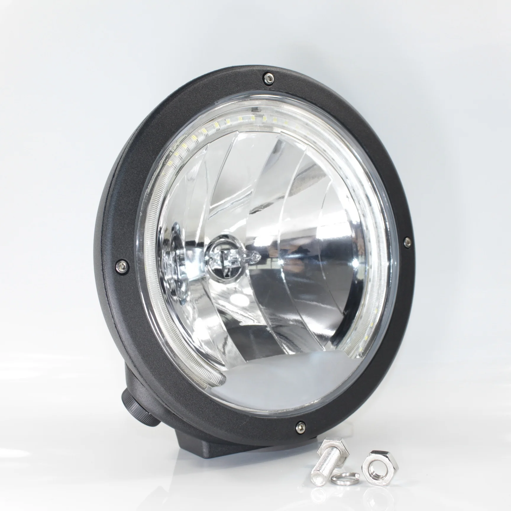 9Inch Round Rallye 4000 Spot Driving Light with LED position H1 Bulb Include Replacement for Helo