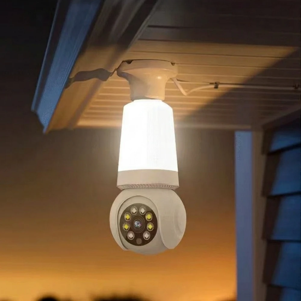 2MP/3MP E27 Bulb Camera Wifi Surveillance LED Bulb CCTV PTZ Tracking Two-way Audio Night Vision 355 Remote Wireless Cam 2 In 1