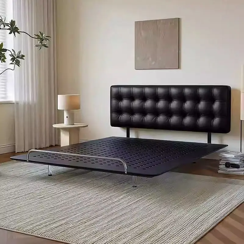 سرير رئيسي رفيع بجانب السرير، سرير معلق من الفولاذ الكربوني #3