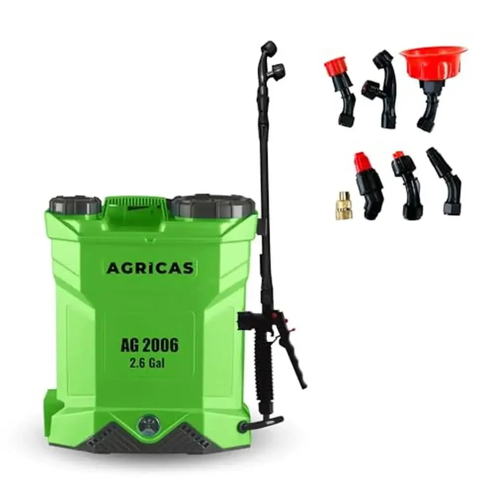 

Battery Powered Backpack Sprayer Multifunctional Weed Control Cleaning Tool 2.6 Gal ADJ Nozzles