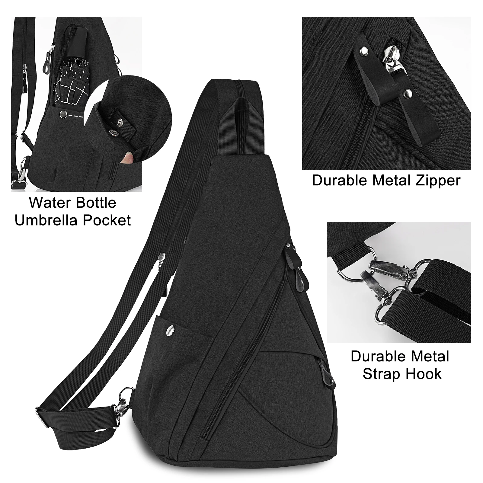 High Quality Men Chest Bag Casual Outdoor Sport Shoulder Bag Multi-pocket Large Capacity Crossbody Backpack Unisex