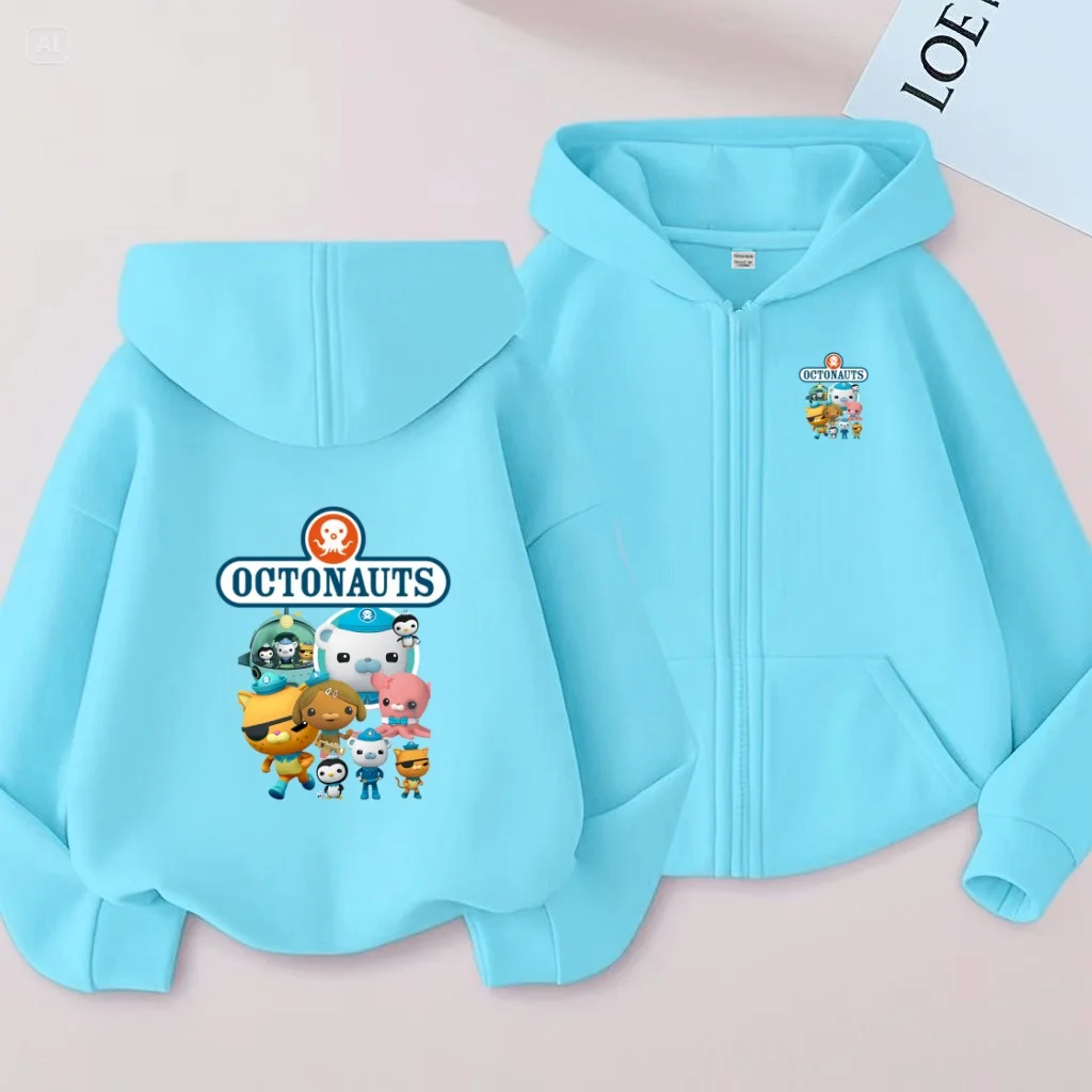 

Children OCTONAUTS Cardigan Cartoon Anime Sweatshirt Zipper Style Clothes Hoodie Girls Boy 3-12Yrs Casual Fashion Loose Coat Top