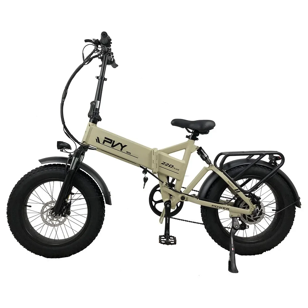 PVY Z20 Plus Folding Electric Bike 20*4 inch Fat Tire Ebike 1000W Motor 50km/h Speed 48V 15Ah Battery 50-80km Range 150kg Load