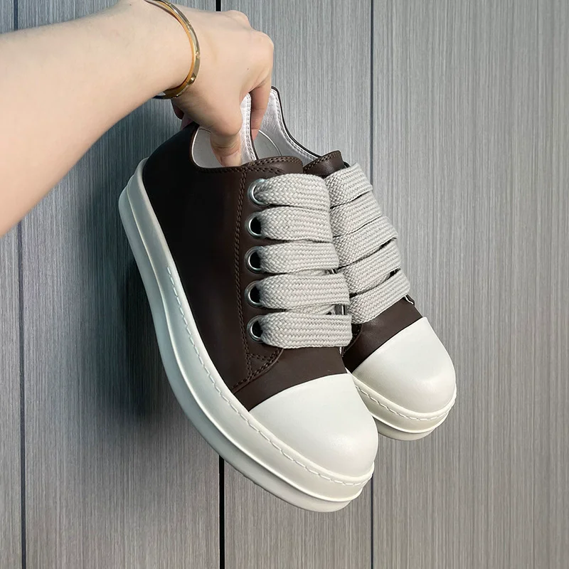 Men's Sneakers Jumboo Shoelaces Leather Basic Low Skateboard Designer Shoes Vintage Casual Luxury Brand Shoes Spring