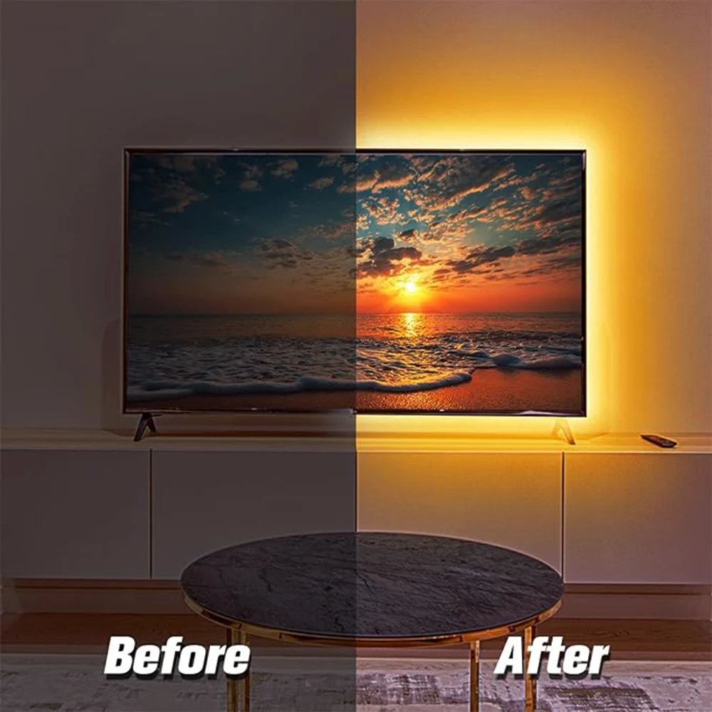 RGB TV LED Lights With Music Sync Bluetooth APP Flexible Television Ambilight Strip Light For TV Room Decor TV Back Light Diode