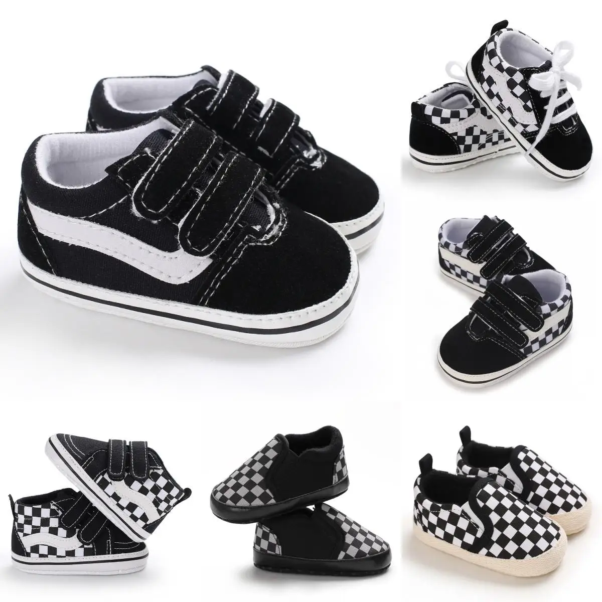 

Boys' First Walker Shoes - Lightweight, Non-Slip, Comfort Soft Sole, Easy Hook-and-Loop, Stylish Moire Pattern for Spring/Fall