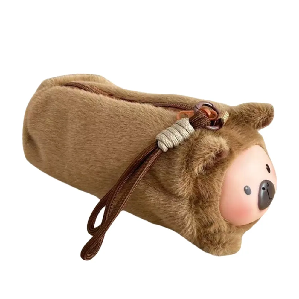 

Funny Capybara Pencil Case Doll Pendant Stationery Bag Large Capacity Pen Box for Students