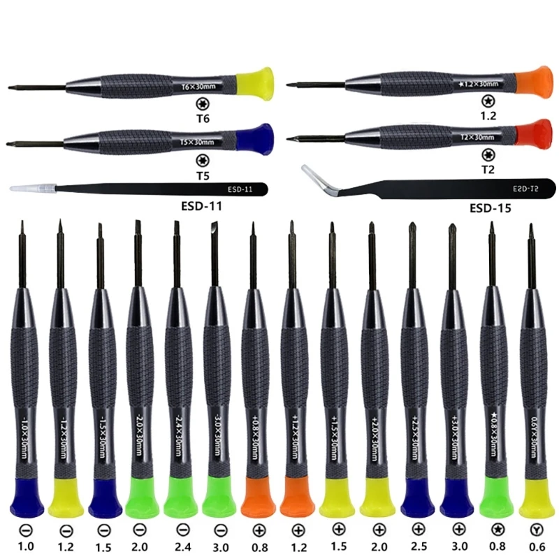 New Mini Screwdriver Collection Tip Comfortable Grip, Essential Repair Tool for Easy Identification Delicate Repair