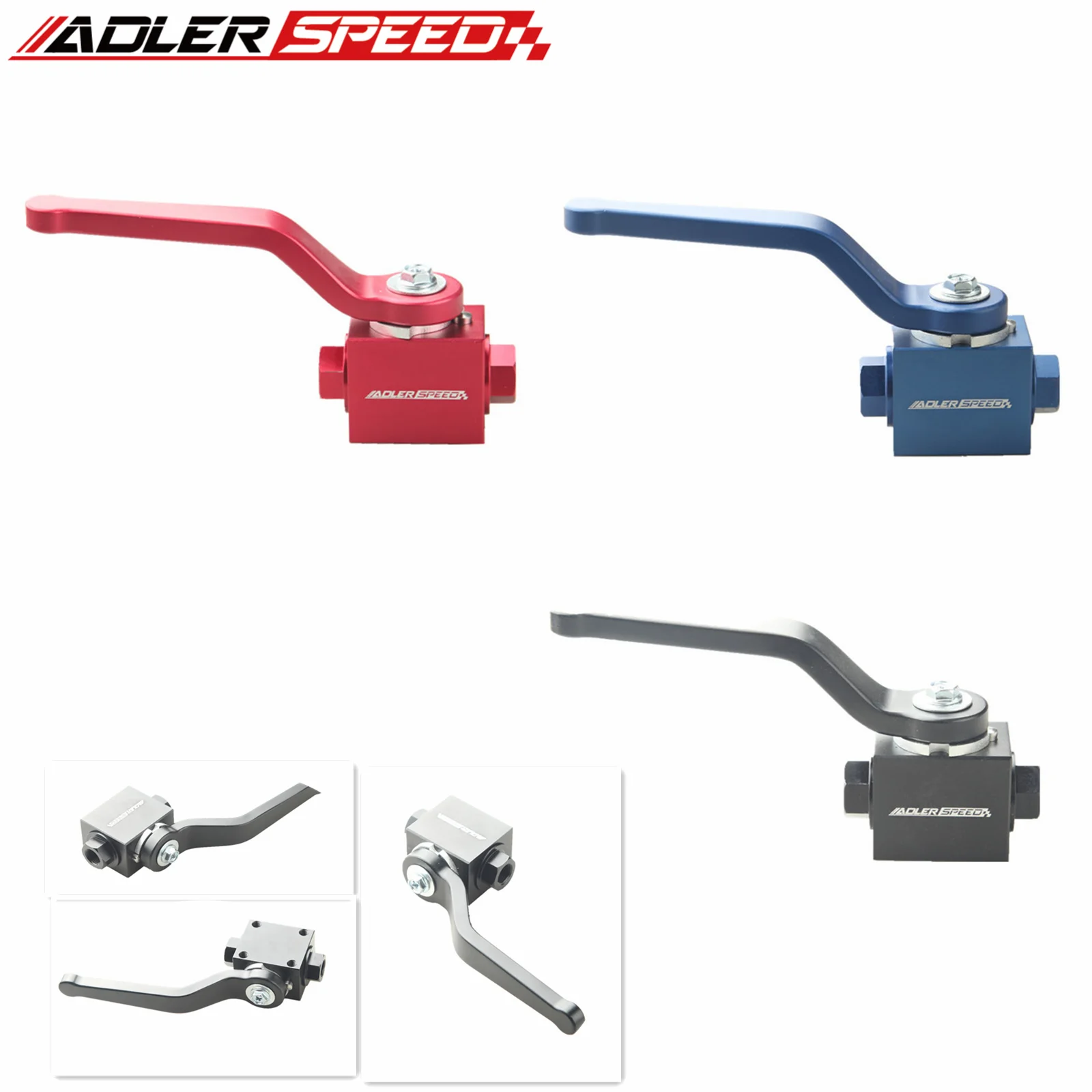 

ADLER SPEED Brake Line Lock Shut Off Valve Lock 1/8" NPT Billet Aluminum Black/ Blue/ Red