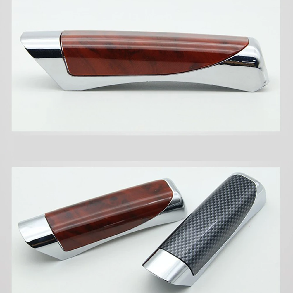 

Plastic Cover Red Wood Grain Non-Slip Comfortable Protector Skin Hand Brake Sleeve Car Decor