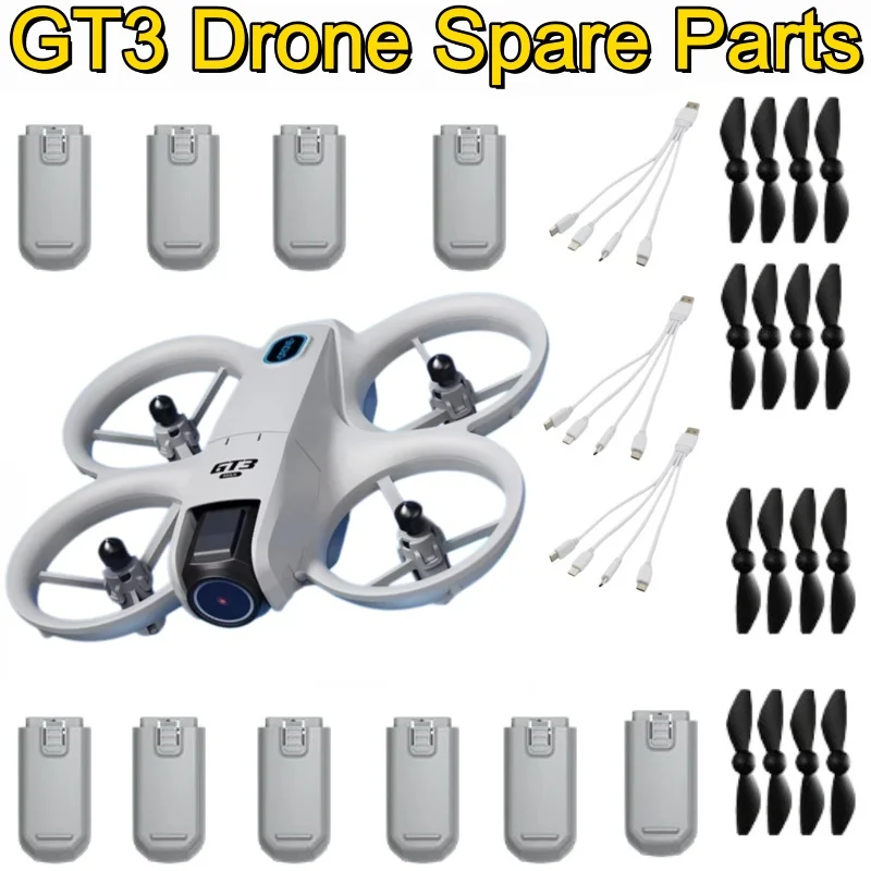 

GT3 Drone Spare Parts Battery 3.7V 580mAh Propeller 4-in-1 Charging Line Accessories For GT3 Optical Flow Positioning Drone