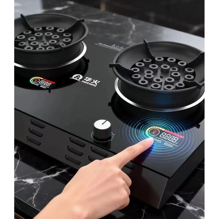 Outdoor RV Cooktop Tempered Glass Surface 2 Burners Solid Element Pulsed Ignition Class Energy Efficient