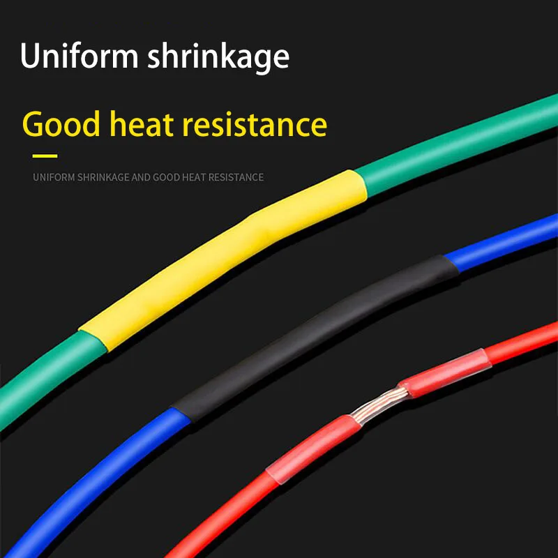 127-750pcs Heat-shrink Tubing Thermoresistant Tube Heat Shrink Wrapping Kit Electrical Connection Wire Cable Insulation Sleeving