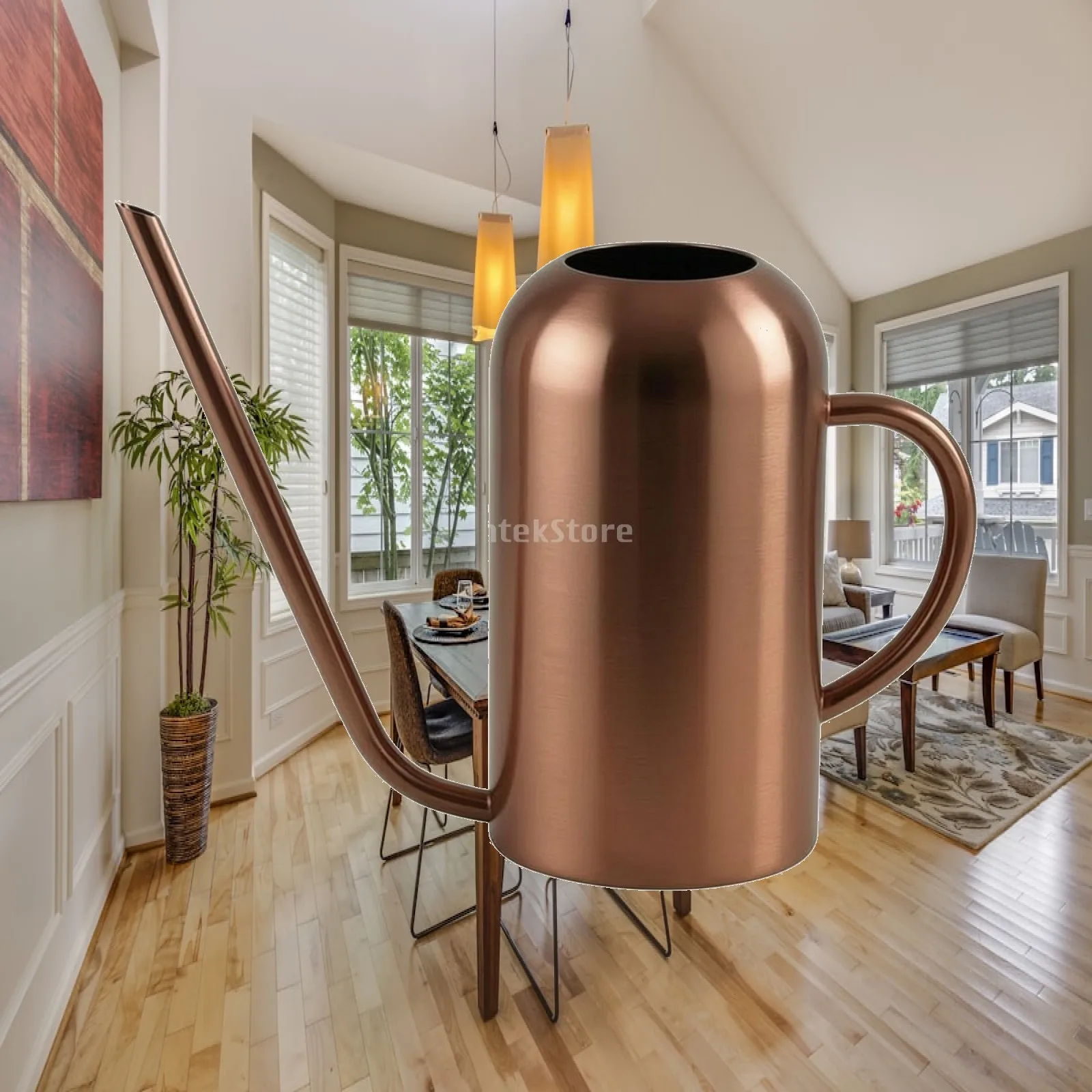 Long Spout Watering Can Stainless Steel 395g for Potted Plants Garden Watering System