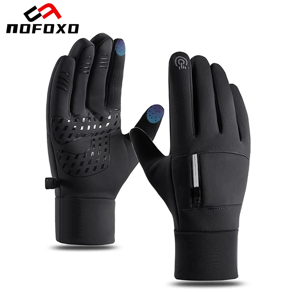 

NOFOXO зимние водонепроницаемые лыжные перчатки, теплые ветрозащитные перчатки для спорта на открытом воздухе с сенсорным экраном, перчатки для бега в холодную погоду, велоспорт, рыбалка