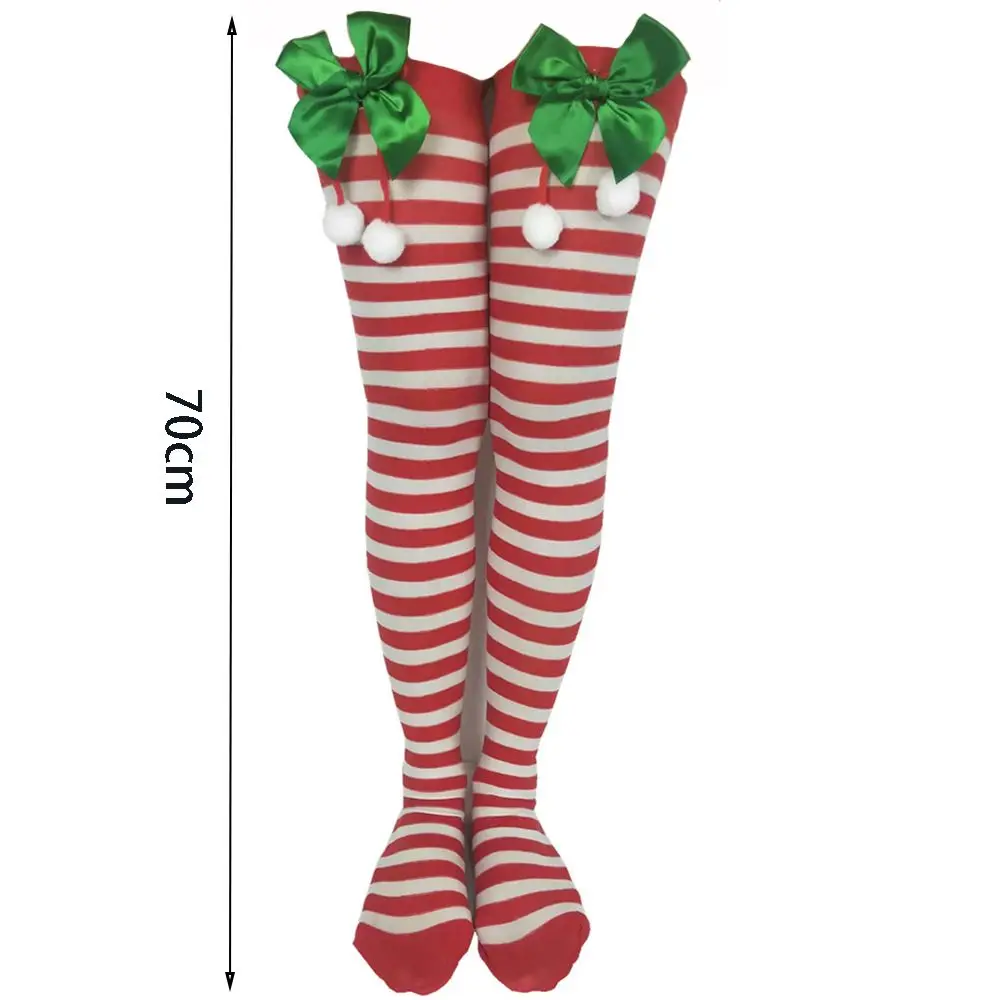 Christmas stockings party clothing accessories socks Christmas over the knee socks bow stockings