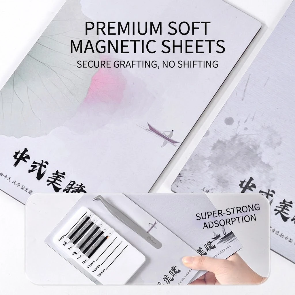 Pro Soft Magnetic Lash Palette | Eyelash Extension Workstation & Dispenser, Anti-Slip Eyelash Extension Organizer