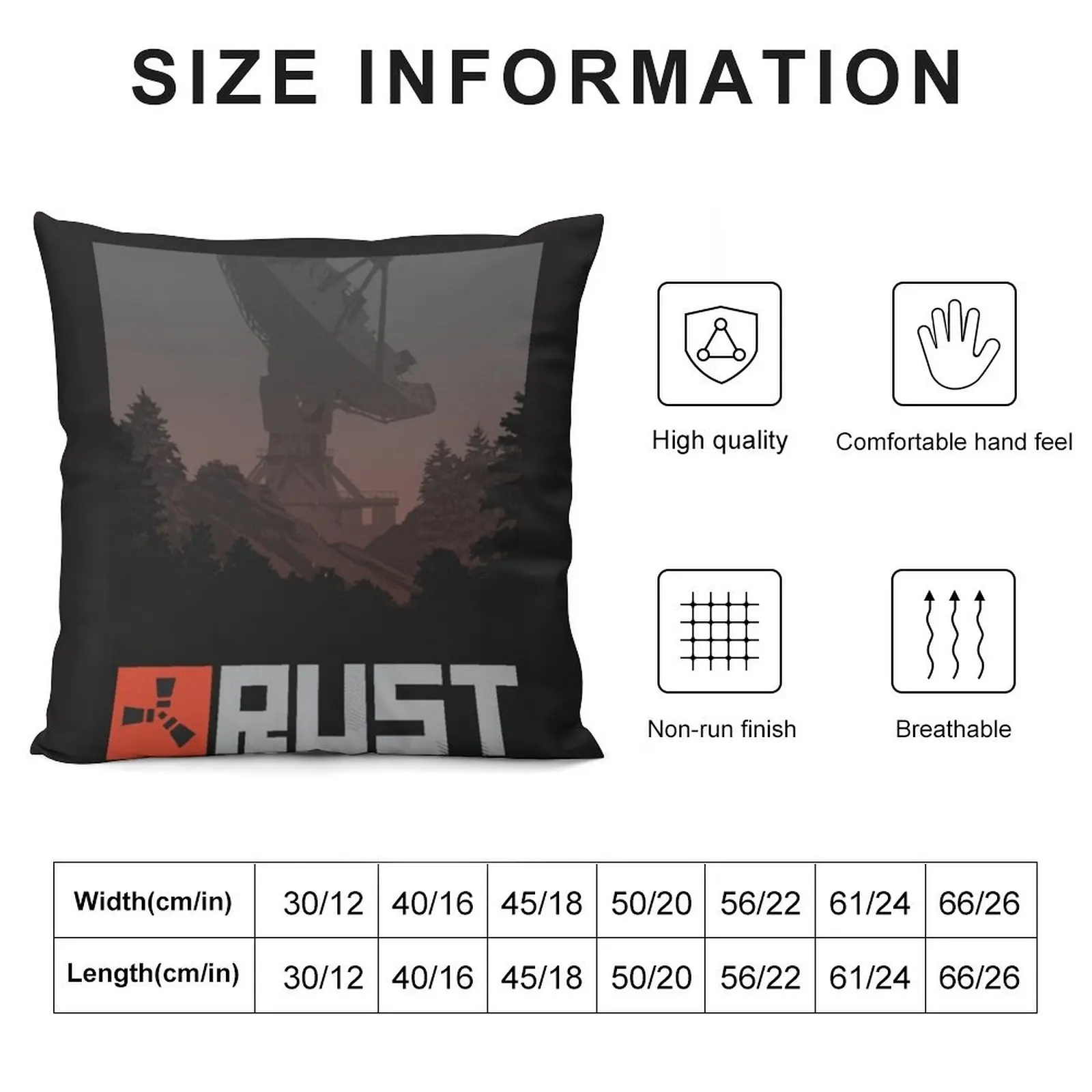 RUST GAME Throw Pillow Custom Cushion Photo Room decorating items Sofas Covers pillow