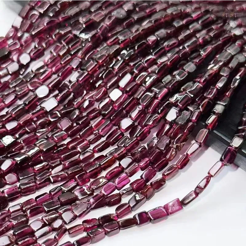 Garnet RED rectangle 4-6mm nature for making jewelry necklace 35cm FPPJ wholesale