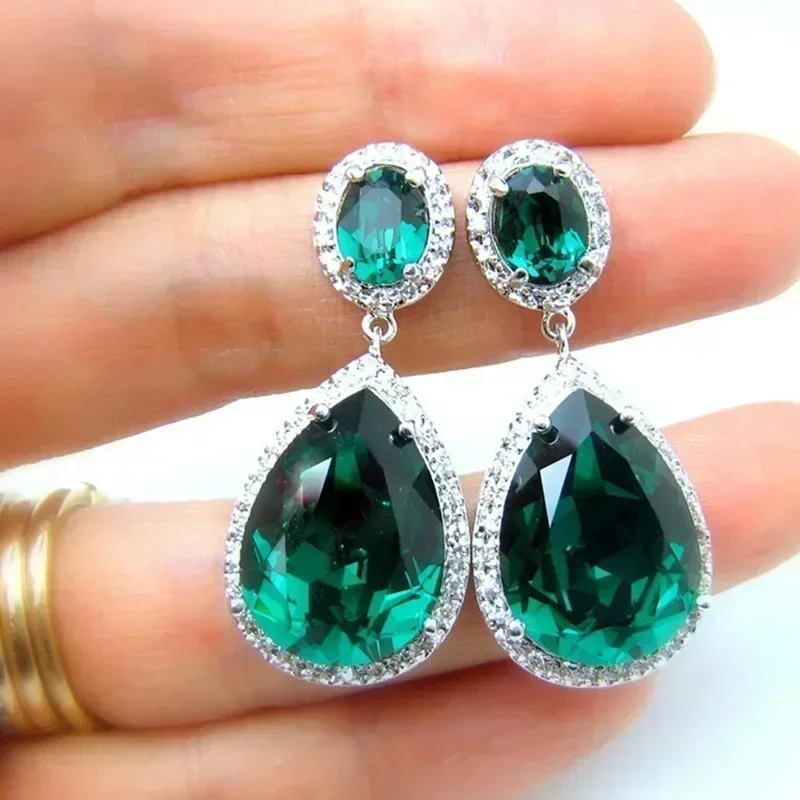 Multi Colored Droplet Geometric Zircon Dynamic Earrings for Personalized Attendance At Banquets, High-end Design Accessories