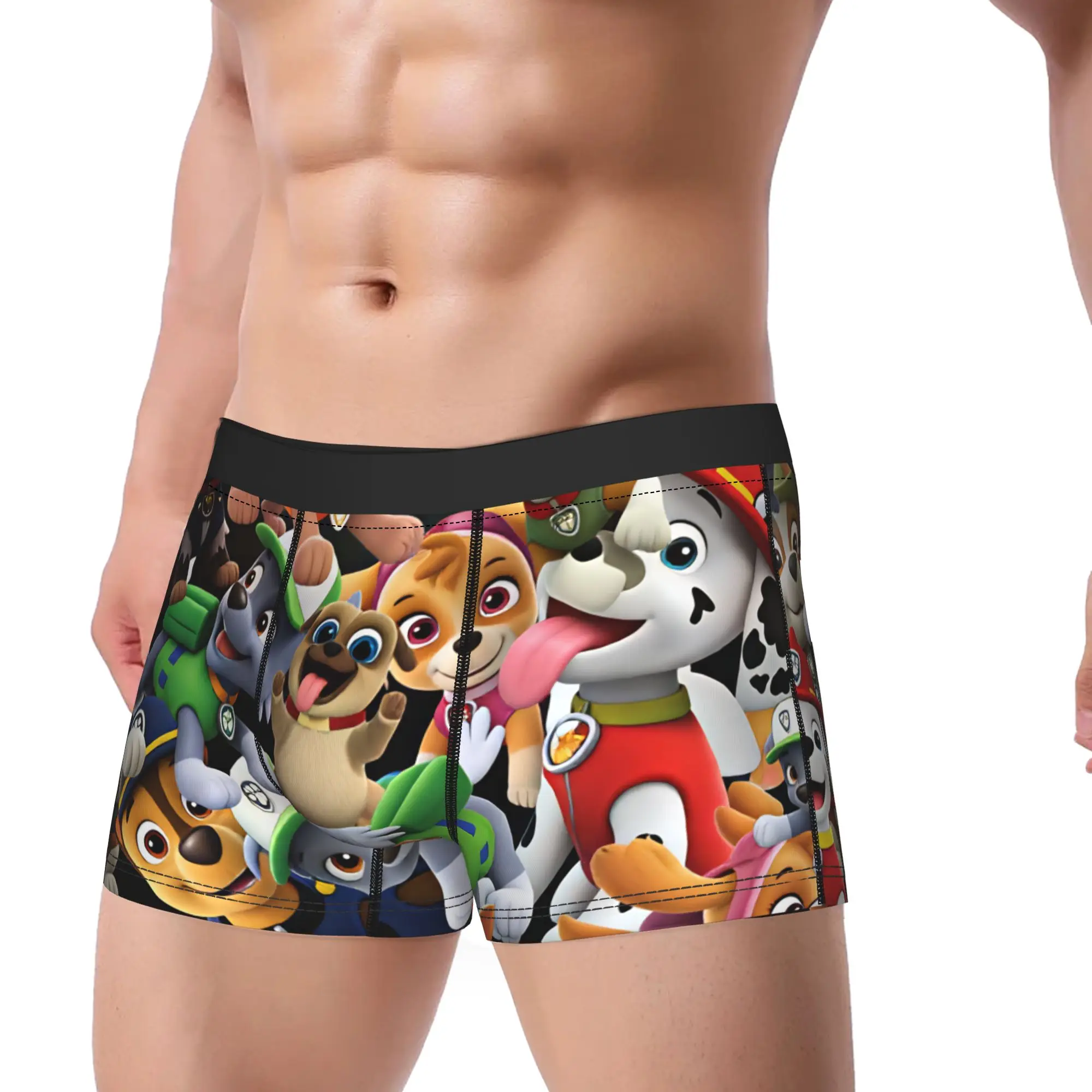 Paw Dogs All Characters Group Underwear  Classic Panties Printing Boxer Brief For Man 3D Pouch Large Size Trunk