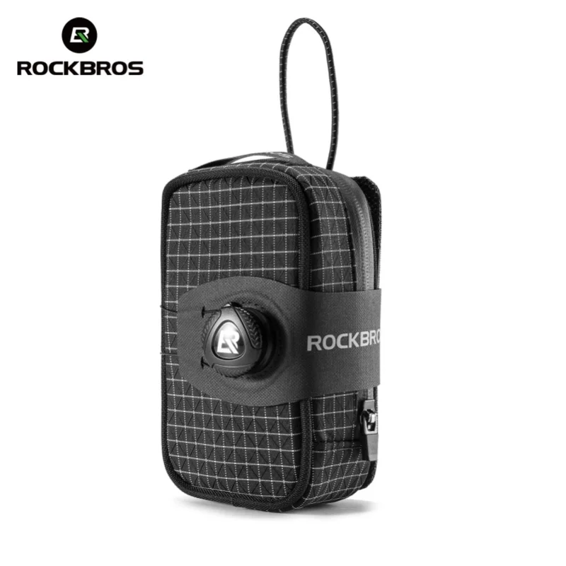 ROCKBROS Fahrrad-Satteltasche mit lokaler Lieferung, aus dickem Polyester, vielseitige Aufbewahrungstasche, verschleißfest, selbstverriegelnder Mechanismus, tragbare Fahrrad-Satteltasche