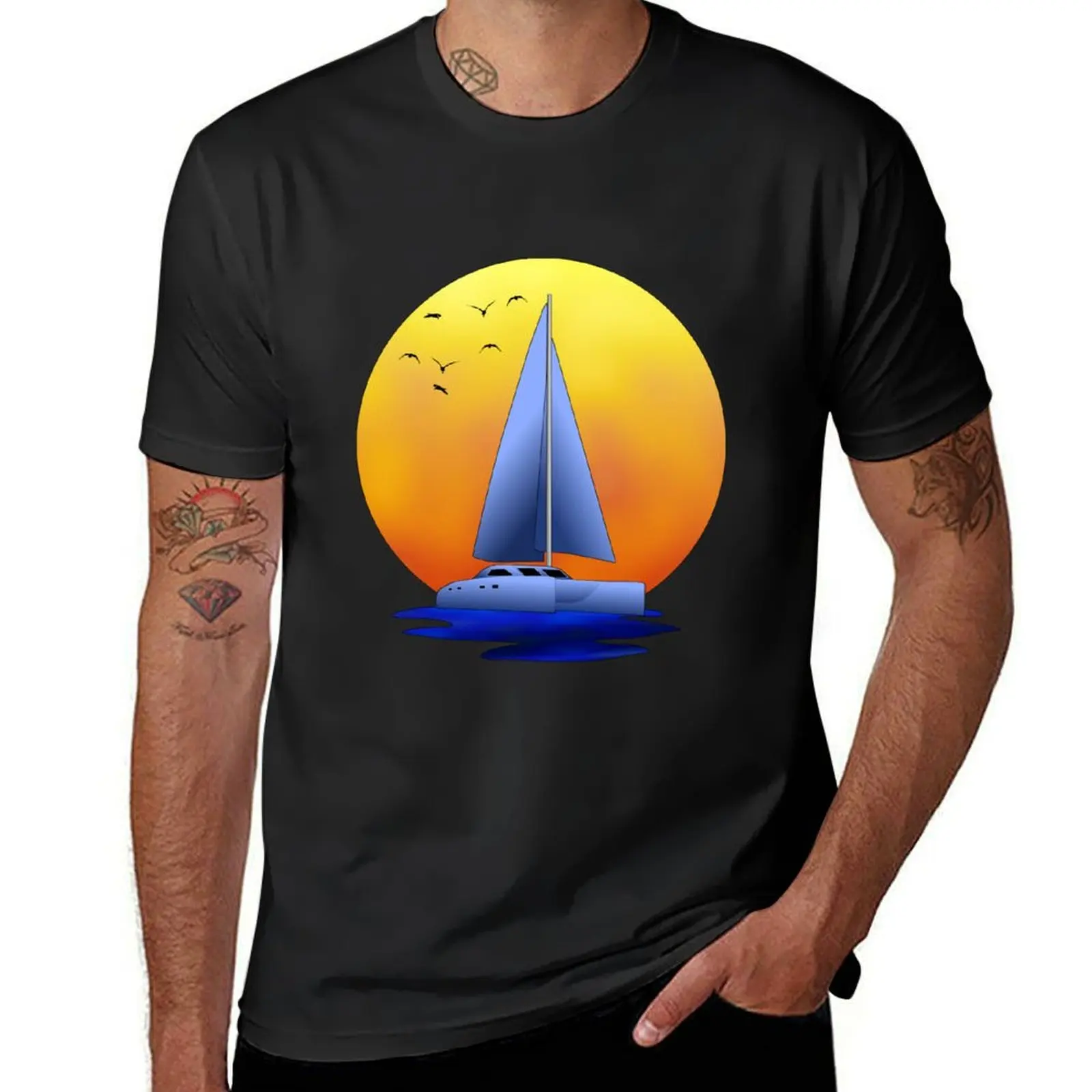 Catamaran Sailboat T-Shirt hippie clothes aesthetic clothes oversizeds slim fit t shirts for men