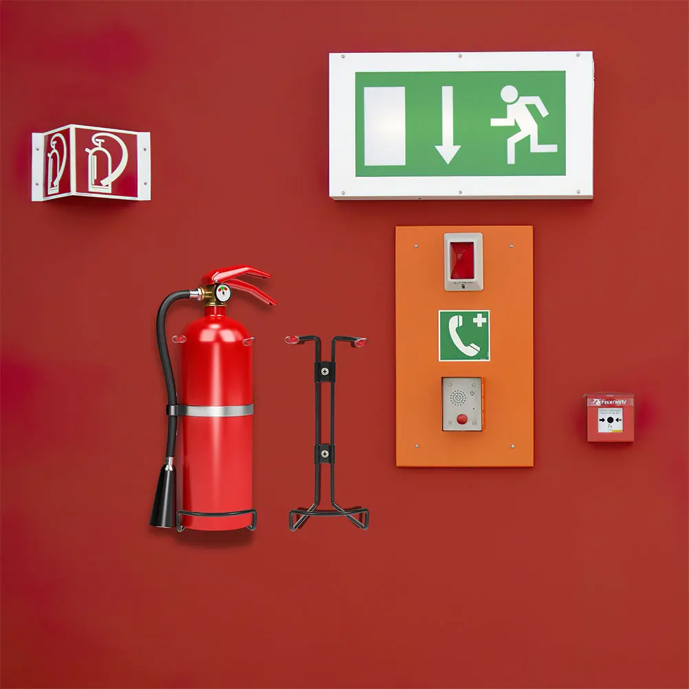 

2pcs Fire Mount Heavy-duty Wall Bracket Sturdy Metal Holder Suitable Fire Extinguisher Wall Hooks Any Type Long Lasting