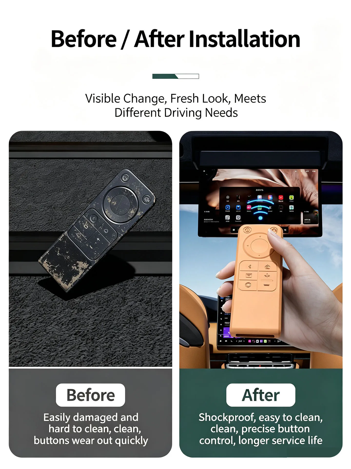 Silicone Protective Cover For ZEEKR 9X TV Remote Control Second Row Entertainment Screen Interior Modification Utility Accessori