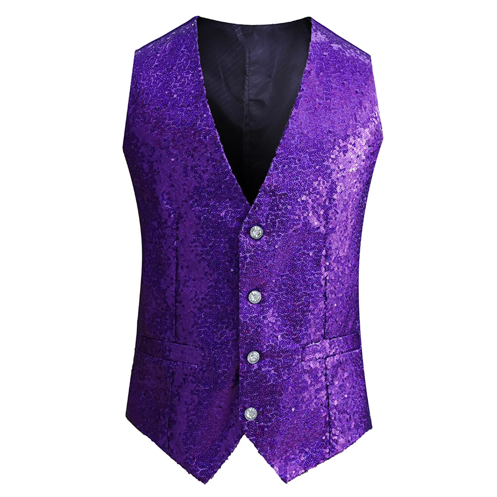 2024 Men\'s Singer Sequined Vest Stage Performance Host Casual Vest Tank Top Suit  DJ Performance Stage Wedding Host vest