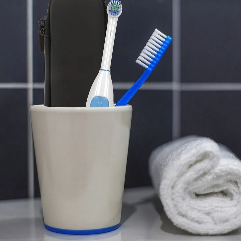 

2pcs Electric Toothbrush CaseHard Protective Travel Bag Semi-Waterproof Shockproof Mesh Pocket Storage Durable for Toothbrush