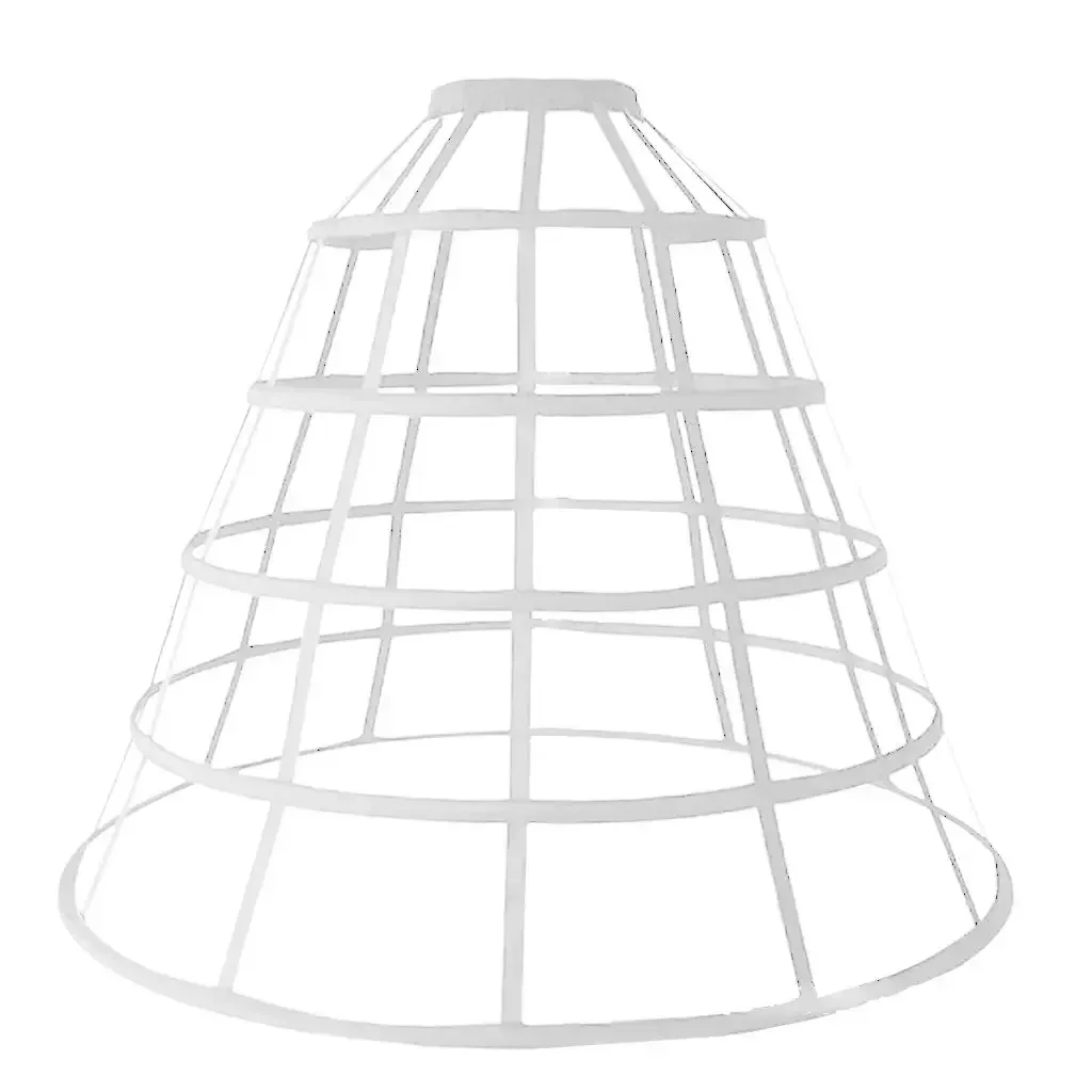 

Womens Hollow Out Caged 5-Hoop Bustle Victorian Petticoat Skirt Wedding Bridal Dress Cosplay Pannier Crinoline Underskirt