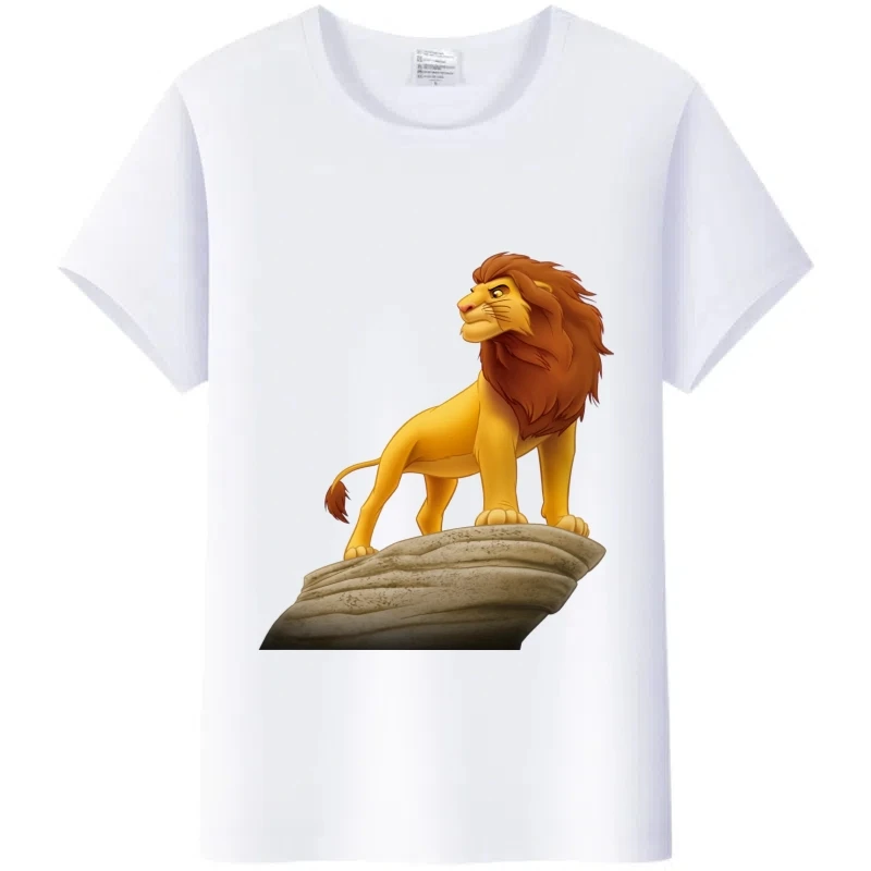 Camiseta gráfica Kawaii de Disney con dibujos del Rey León, blusas de verano para mujer y hombre, camisetas blancas, ropa para mujer, camiseta de los años 90, camisetas de talla grande
