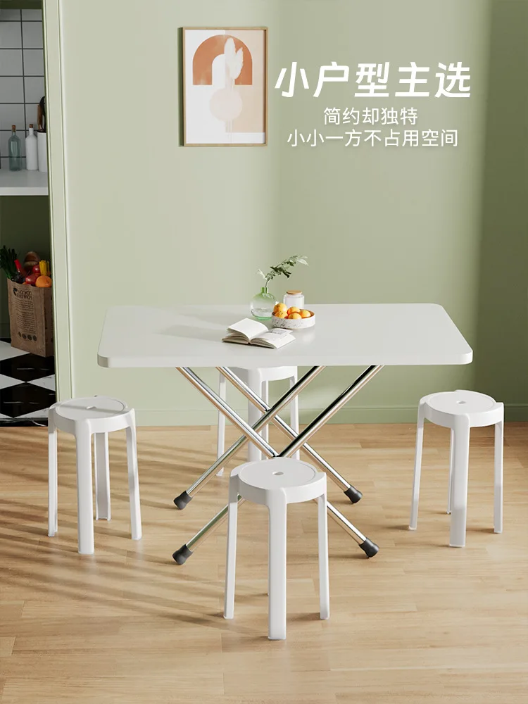 Simple Rectangular Portable Folding Table, Household Eat Table, Kitchen Small Unit Tables, Portable Small Table