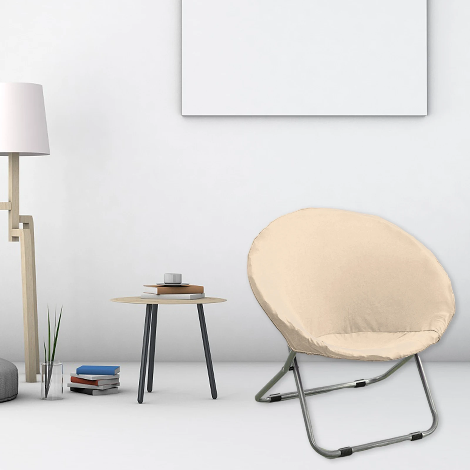 Round Saucer Chair Slipcover Stretchable Polyester Removable Soft Moon Chair Cover for Furniture Protection Living Room Adults