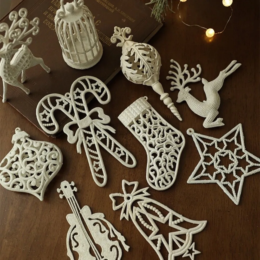 Hanging Christmas Decoration Pendant Plastic Snowflake Design Christmas Tree Decoration Elk Pentacle Xmas Gifts Christmas Party
