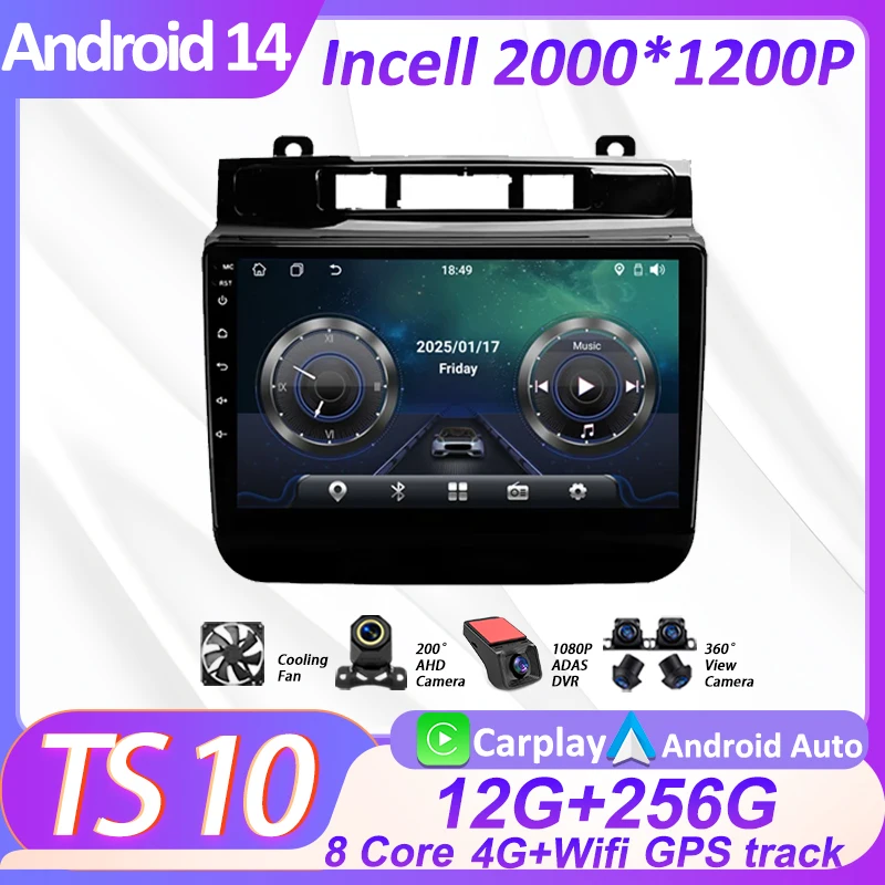 

Автомобильный радиоприемник для Volkswagen Touareg FL NF 2010-2018 Bluetooth Android 14 с сенсорным экраном, интеллектуальная система без 2din DVD Mirror Link
