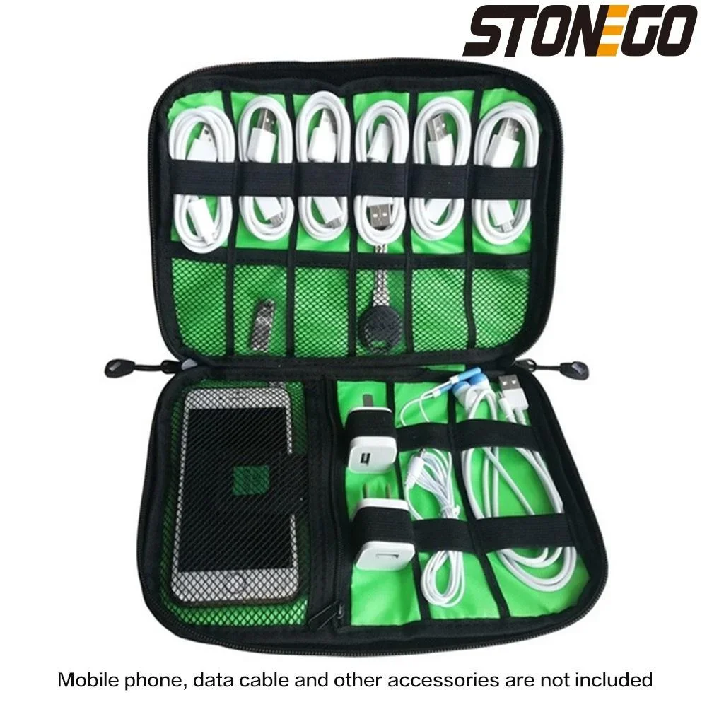 STONEGO 1PC Data Cable Storage Bag Digital U Disk Charger Waterproof Zipper Travel Earphone Accessories Storage Box