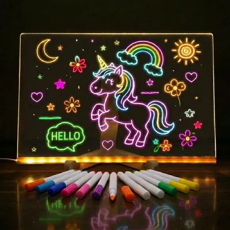 Acrylic LED Light Drawing Board Erasable Reusable Surface Eye Protection Lighting for Kids School Art Classes