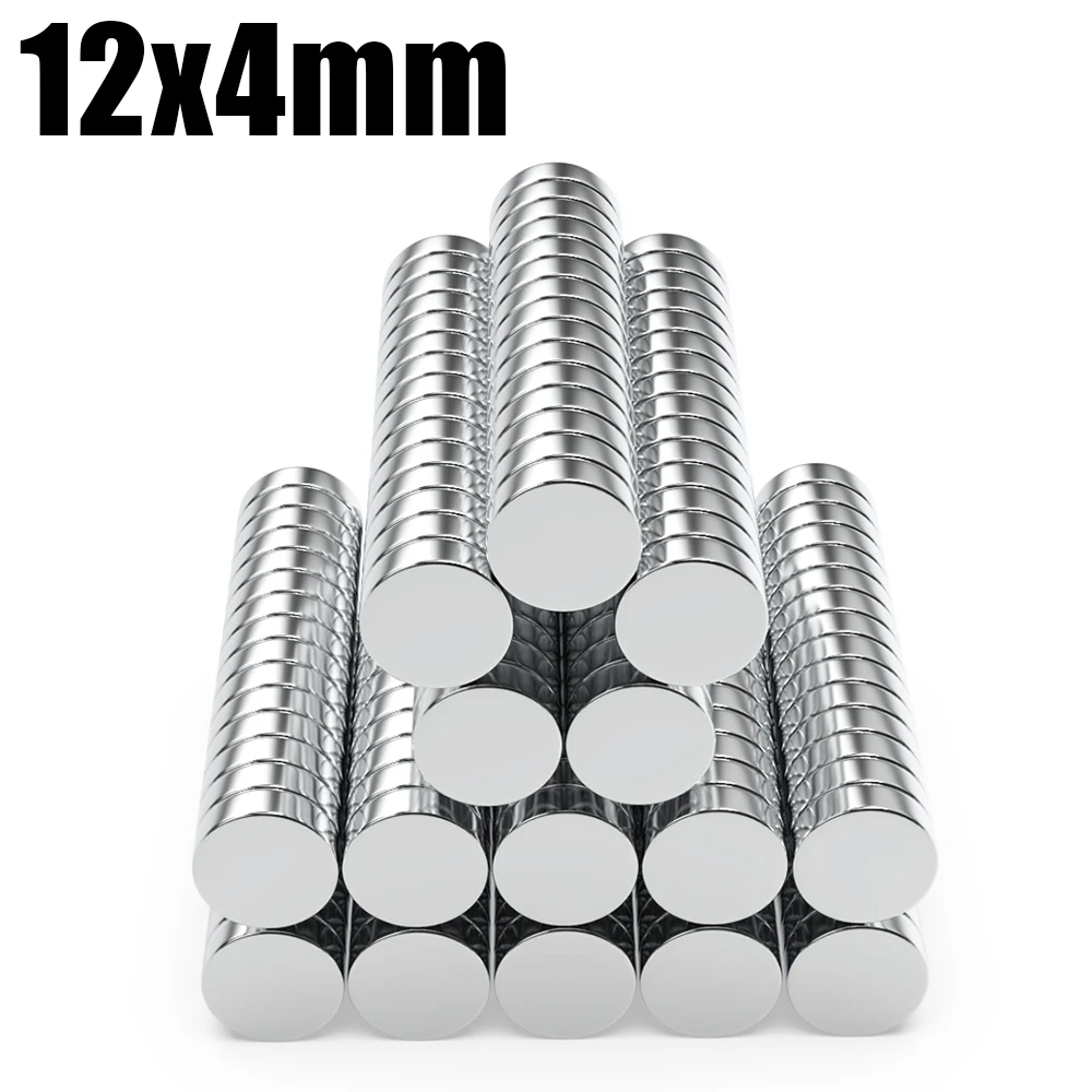 5/10/20/50/100/200Pcs12x4 Super Strong Magnet 12mm X 4mm Round Magnetic NdFeB Neodymium magnet N35 Powerful Disc imanes 12*4