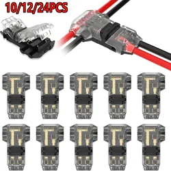 10/12/24 PCS Low Voltage Wire Connectors Solid Connection,T Tap Wire Connectors, T Type 2 Pins Wire Splice Connectors