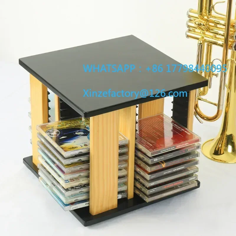 Настраиваемая вращающаяся на 360 градусов настольная полка для хранения компакт-дисков, компактный органайзер для дисков и коробка для сбора, идеальный подарок для меломана